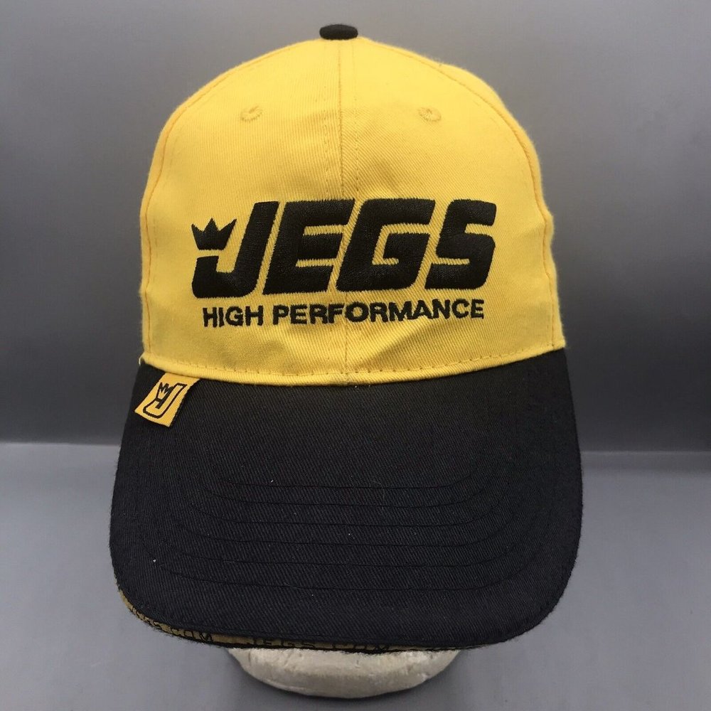 Jegs High Performance Hat Cap Yellow Strapback Collectible Advertising VGC